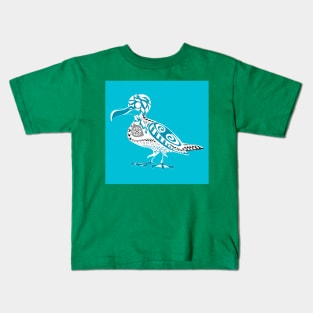 blue summer seagull pattern ecopop Kids T-Shirt